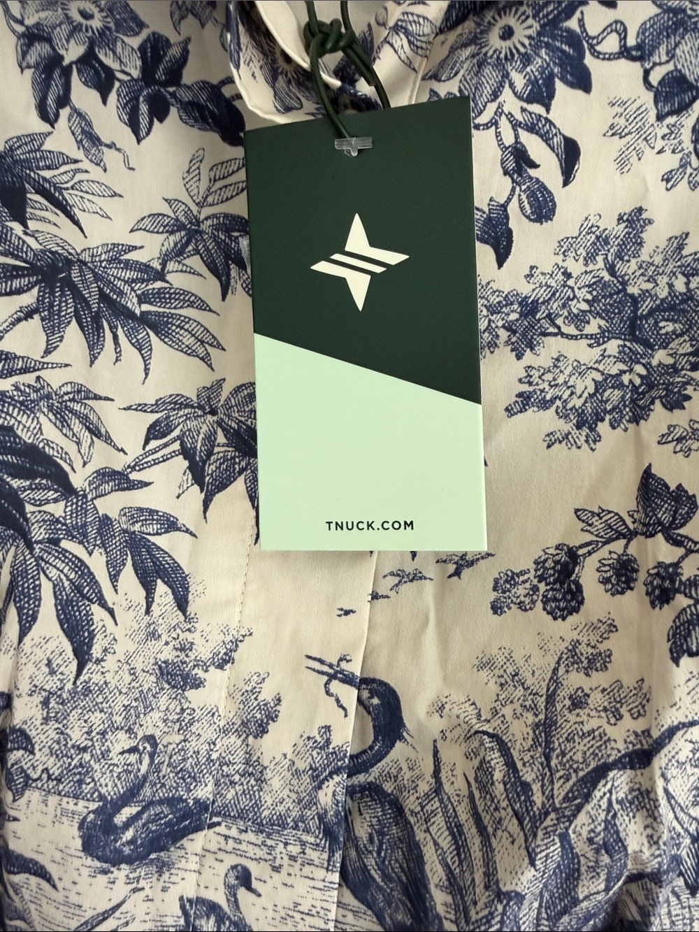 Tuckernuck Navy Floral Toile Puffy Short-Sleeve Mini Dress NWT - Picture 5 of 10